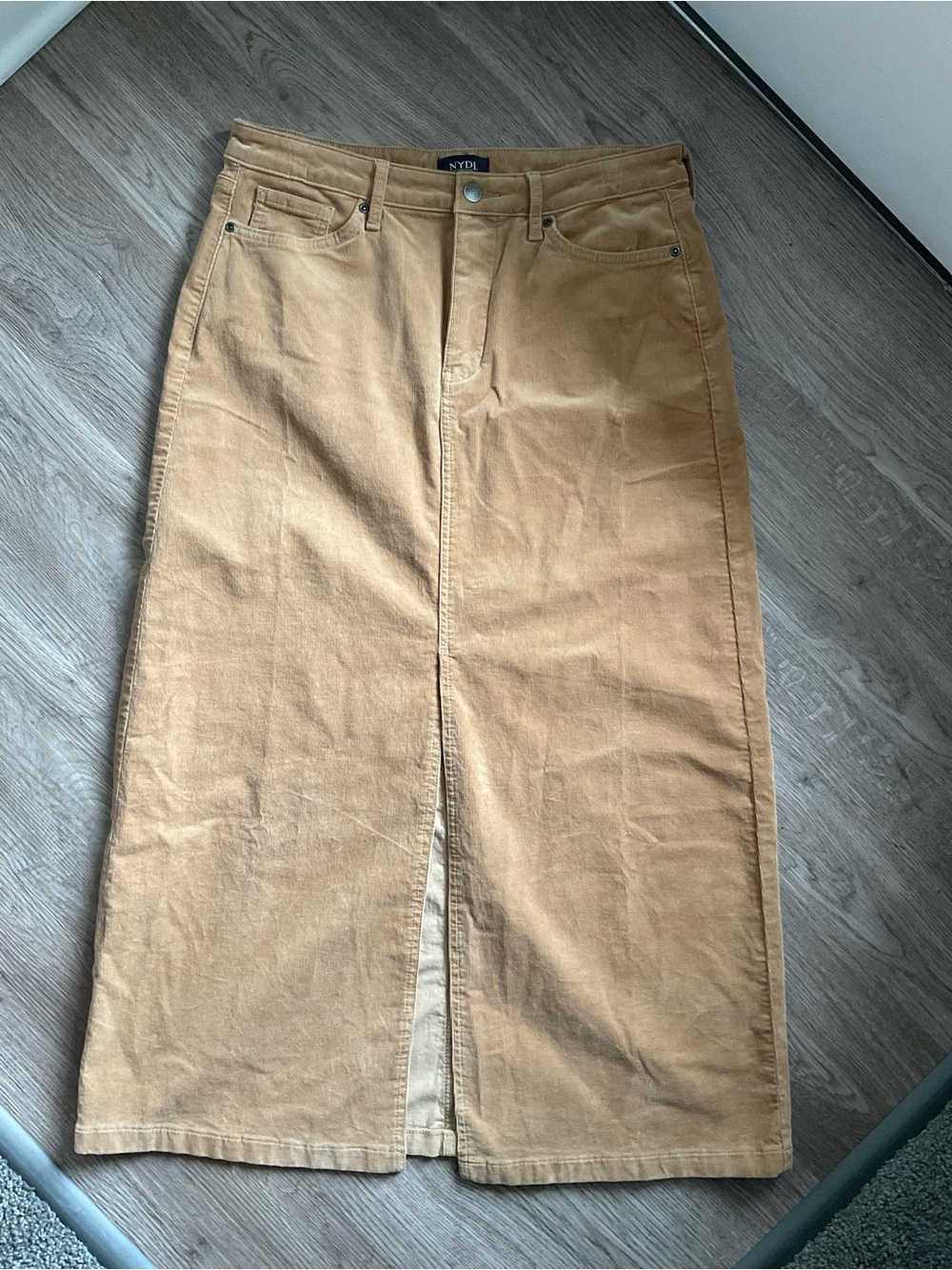 NYDJ Camel Tan Corduroy A-Line Skirt